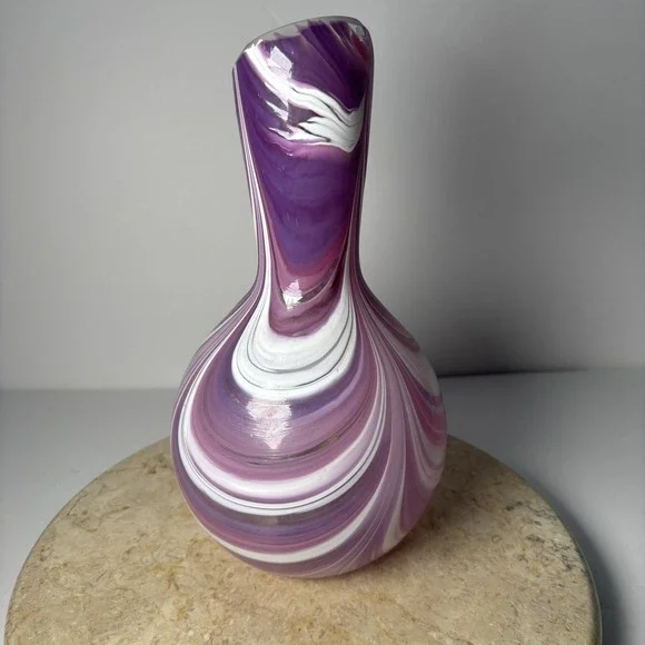 Purple Dorotheenhütte Wolfach Vintage Unikat Reine Handarbeit Glass Vase Germany